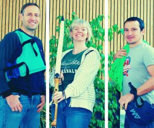 Marylène, José et Nicolas en tenue de sport